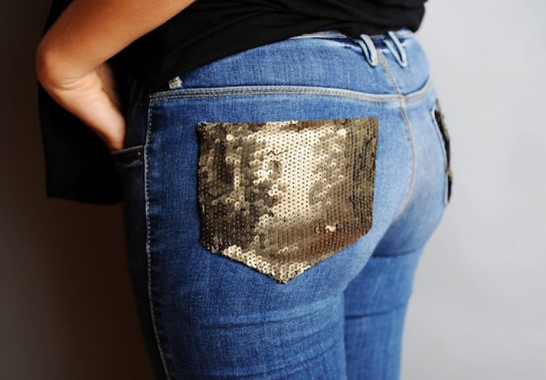 jeans with sparkle pockets