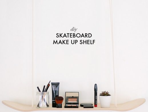 DIY Skateboard Make Up Shelf