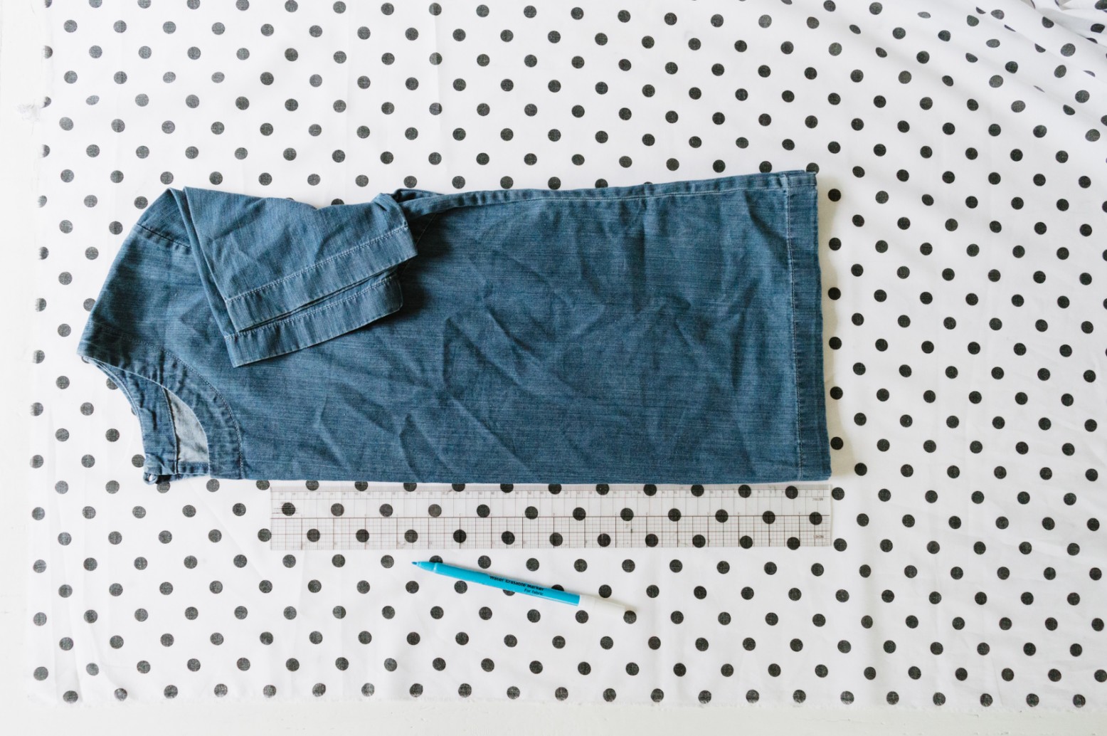 DIY Tie Front Polka Dot Top