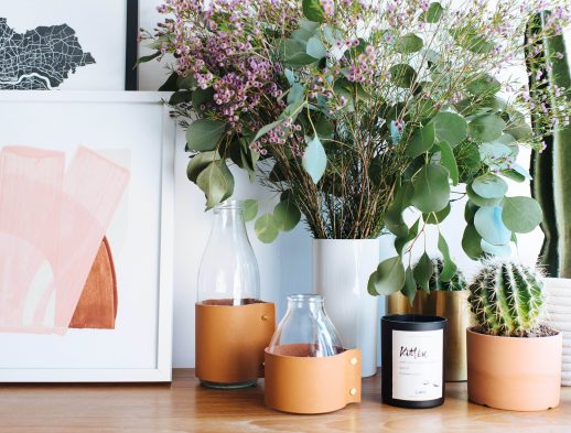 DIY Leather Wrapped Vases