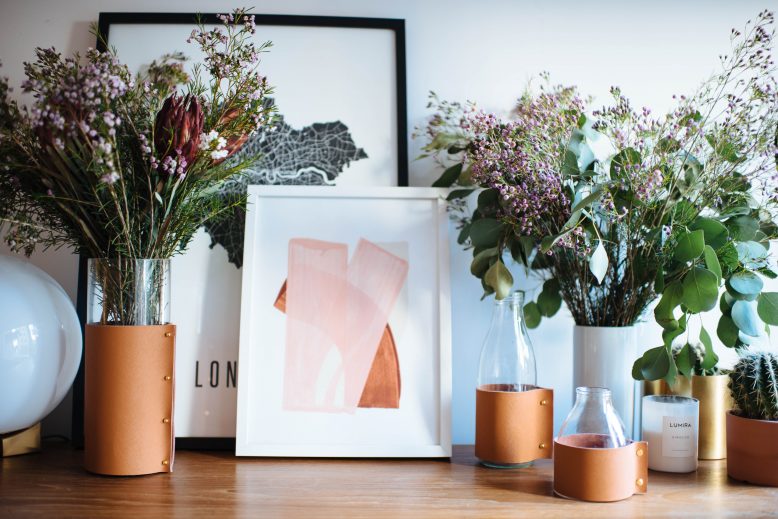 DIY Leather Wrapped Vase