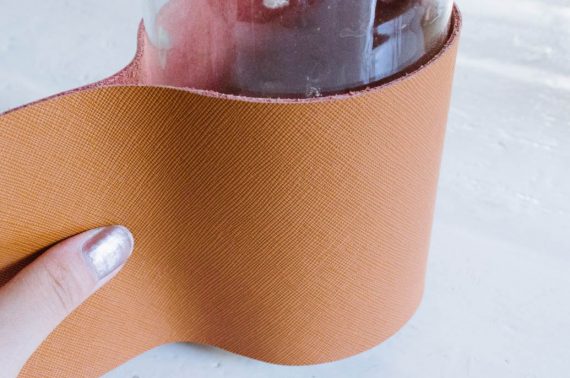 DIY Leather Wrapped Vase