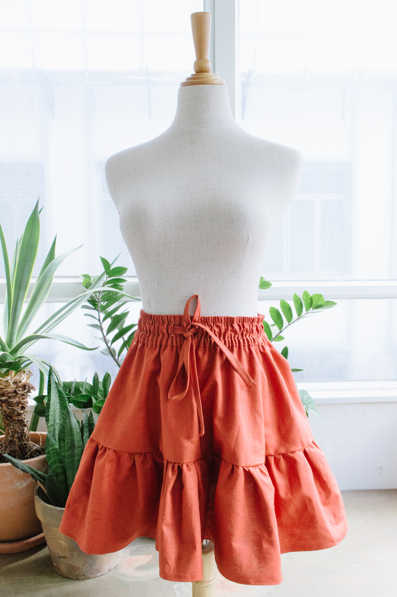 DIY Gathered Mini Skirt