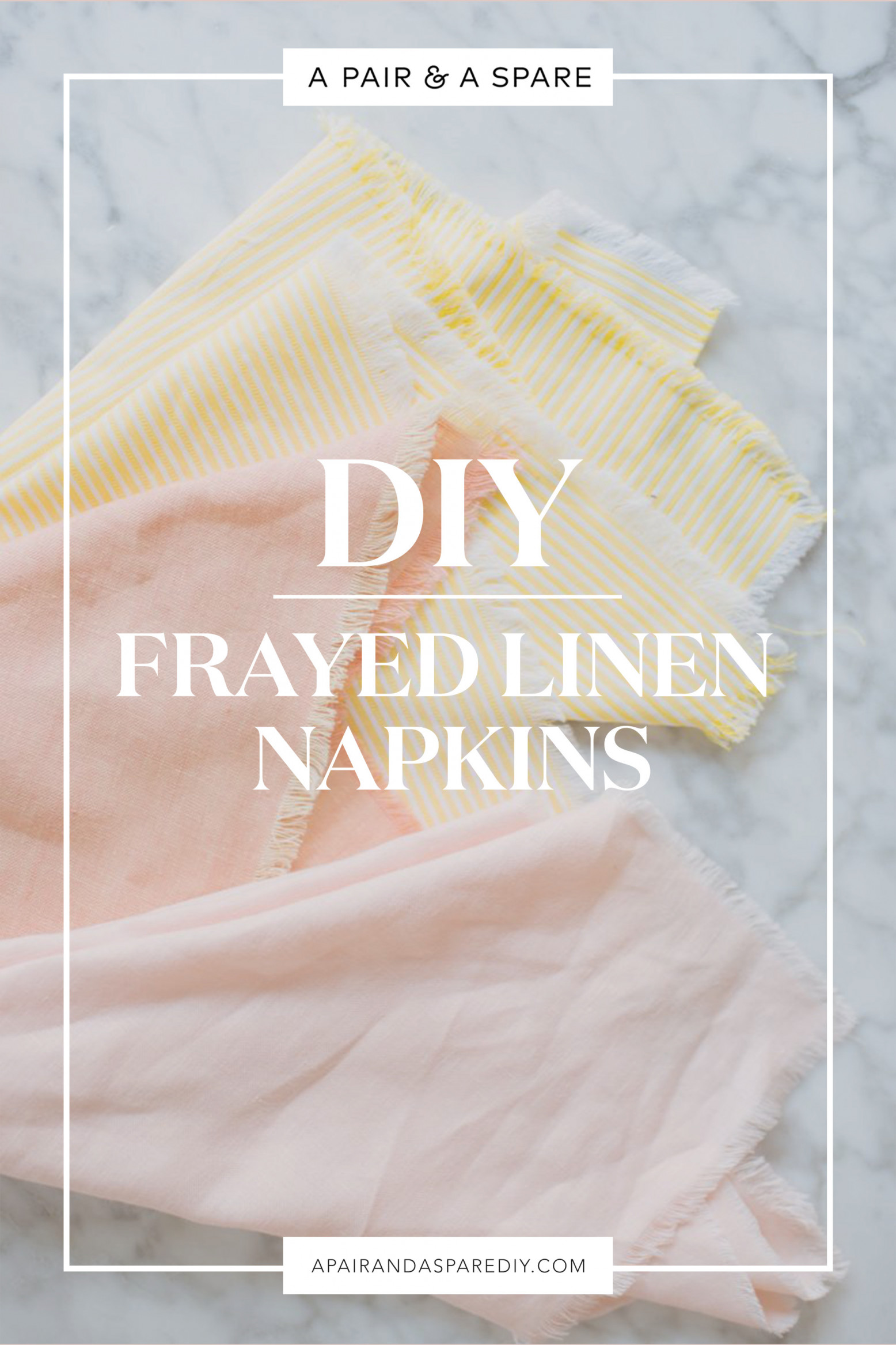 No Sew Frayed Linen Napkins DIY Tutorial