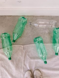 Make a floor lamp out of bottles