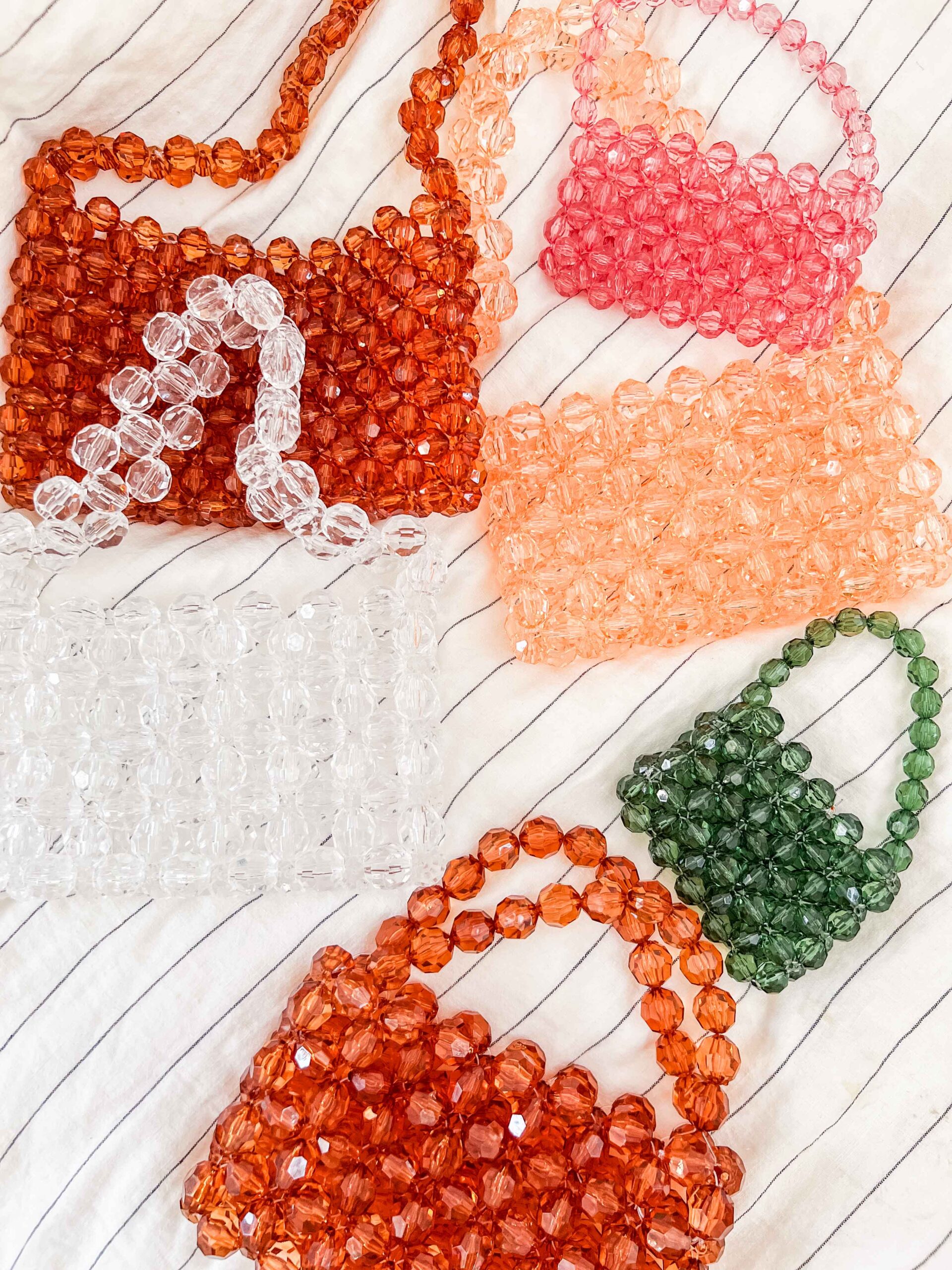 Vintage Beads Bag Strap Handbag Double Layer Chain Beaded - Temu